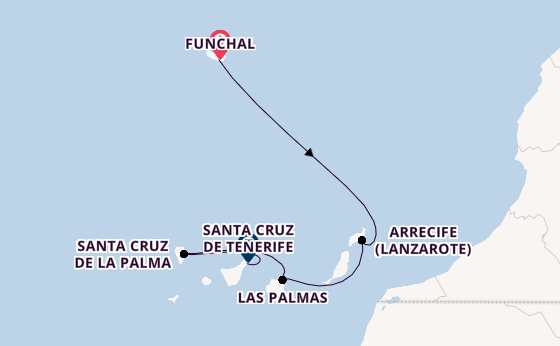 Kanarische Inseln ab Funchal, Madeira auf der MSC Fantasia