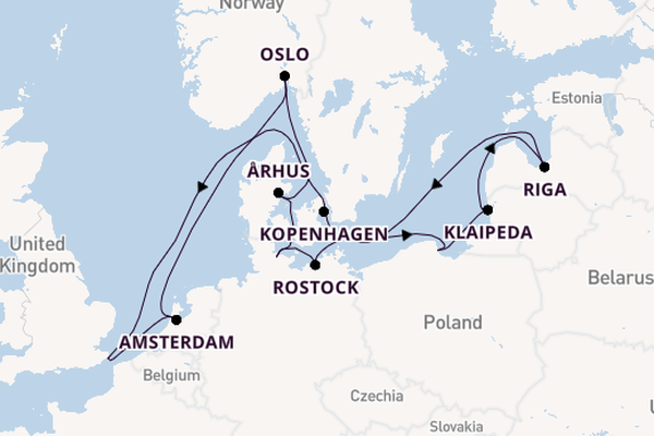 Engeland vanaf Londen/Dover, Groot-Brittannië met de Nieuw Statendam