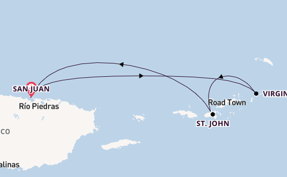 Eastern Caribbean from San Juan, Puerto Rico with the Ilma