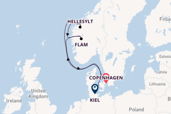 7 day journey from Copenhagen to Kiel