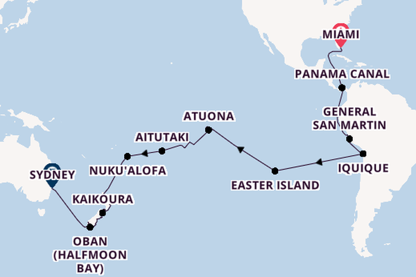 Transpacific from Miami, Florida, USA with the Seabourn Quest