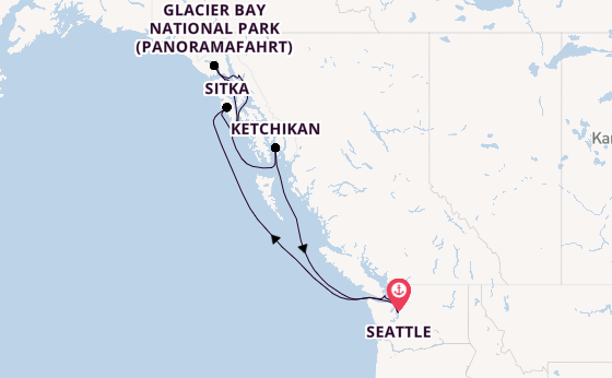 Alaska ab Seattle, USA auf der Norwegian Joy