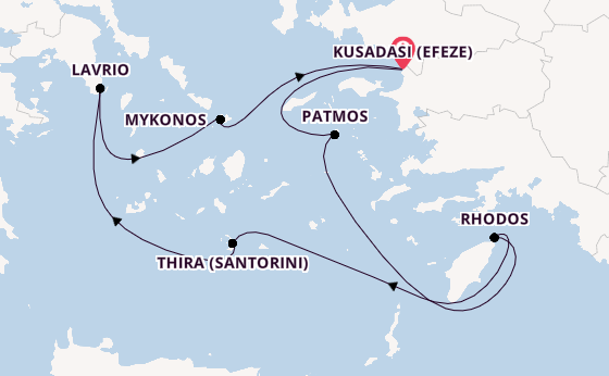 Oostelijke Middellandse Zee vanaf Kusadasi (Efeze), Turkije met de Celestyal Discovery
