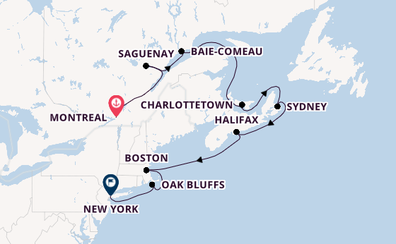 East Coast USA from Montreal, Canada with the Volendam