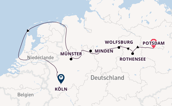 Rhein ab Potsdam, Deutschland auf der KATHARINA VON BORA