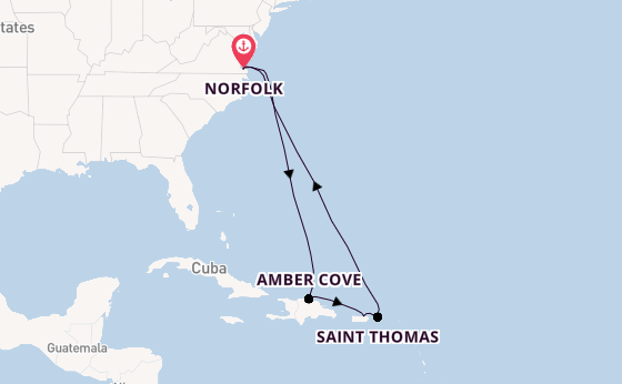 Caribbean from Norfolk, Virginia with the Carnival Sunshine