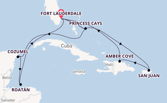 Caribbean vanaf Fort Lauderdale, Verenigde Staten met de Sun Princess
