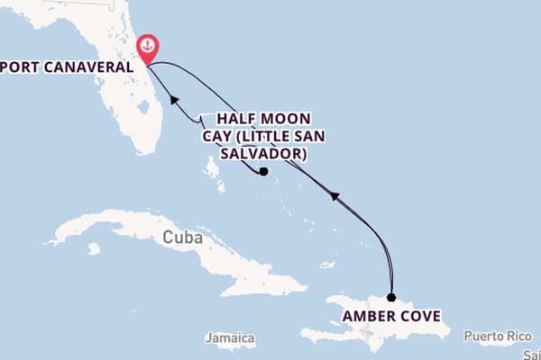 Caribbean from Port Canaveral, Florida, USA with the Carnival Vista