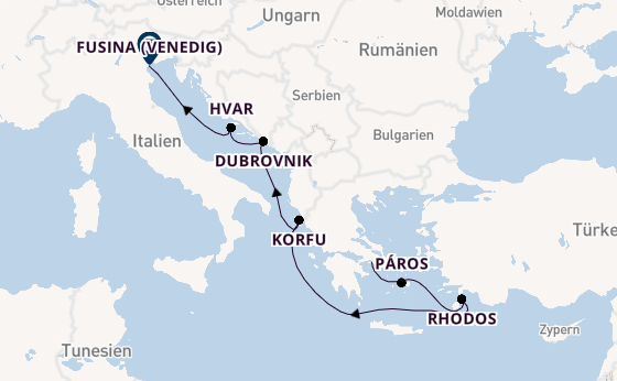 Östliches Mittelmeer ab Piräus (Athen), Griechenland auf der EXPLORA II