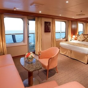 Come aboard the undefined and discover one of 56 cabin categories on a total of 13 decks that can accommodate 3780 passengers. Choose your dream cabin and feel at home on board the undefined!