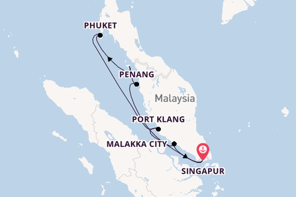 Südostasien ab Singapur, Singapur auf der Seabourn Encore
