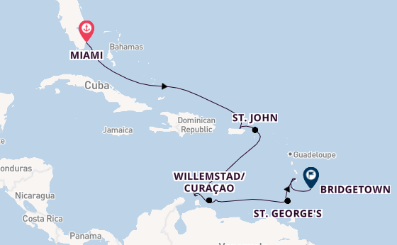 Caribbean from Miami, Florida, USA with the Silver Spirit