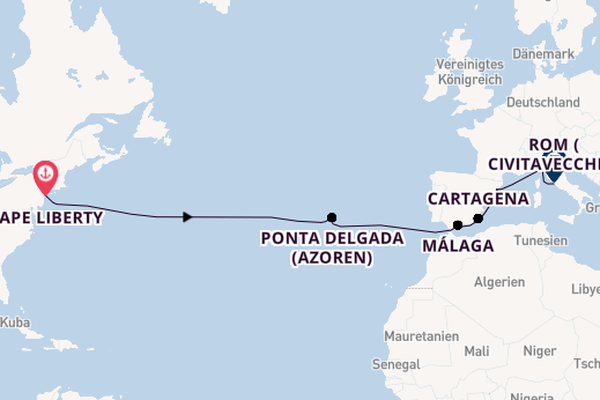 Transatlantik ab Cape Liberty, New Jersey auf der Odyssey of the Seas