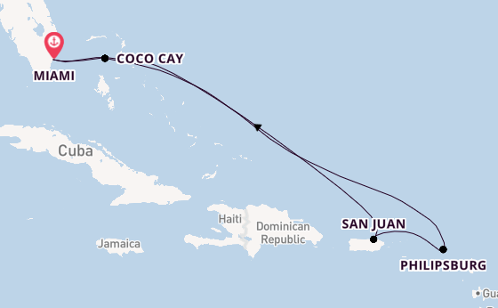 Caribbean from Miami, Florida, USA with the Hero of the Seas