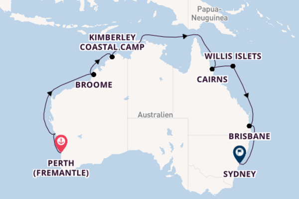 Von Perth (Fremantle) über Darwin in 18 Tagen