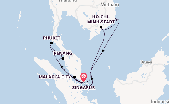 Südostasien ab Singapur, Singapur auf der Silver Muse