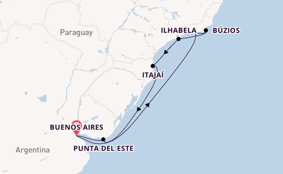 South America from Buenos Aires, Argentina with the MSC Splendida