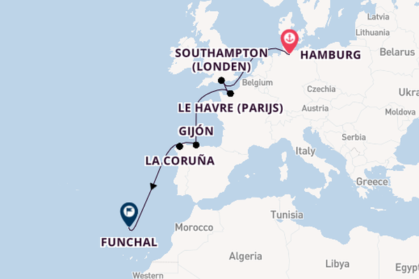 Engeland vanaf Hamburg, Duitsland met de MSC Preziosa