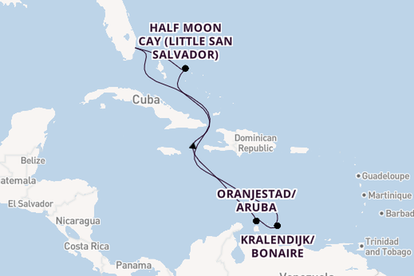 Caribbean from Fort Lauderdale (Port Everglades), Florida, USA with the Rotterdam