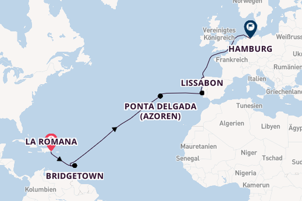 Karibik ab La Romana, Dominikanische Republik auf der Mein Schiff 2