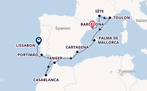 Westliches Mittelmeer ab Barcelona, Spanien auf der Seven Seas Voyager