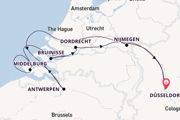 Rhein ab Düsseldorf, Deutschland auf der VIVA TIARA