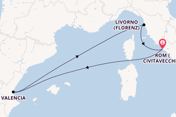Westliches Mittelmeer ab Rom (Civitavecchia), Italien auf der MSC Orchestra 