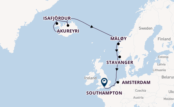Norway from Reykjavik, Iceland with the Norwegian Getaway