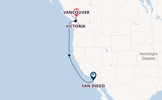 USA Westküste ab Deutschland auf der Disney Wonder