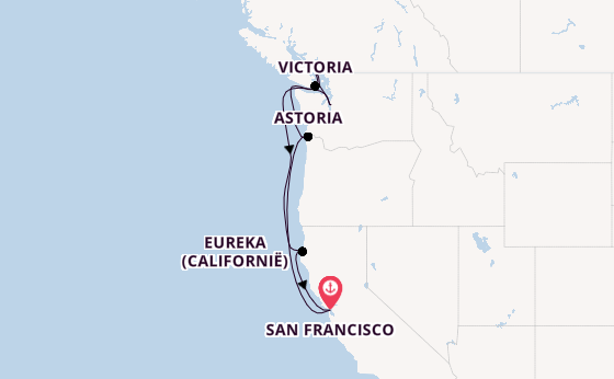 Amerikaanse Westkust vanaf San Francisco, Verenigde Staten met de MS EUROPA