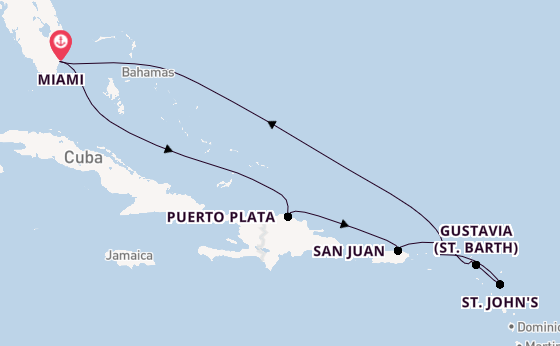Caribbean from Miami, Florida with the Seven Seas Prestige