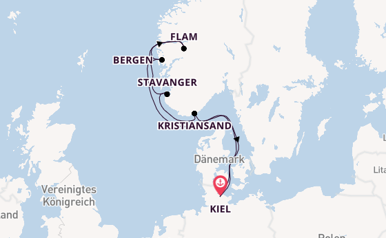 Norwegen ab Kiel, Deutschland auf AIDAprima
