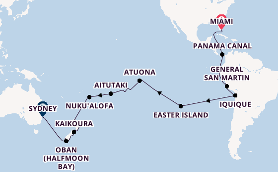 Transpacific from Miami, Florida, USA with the Seabourn Quest