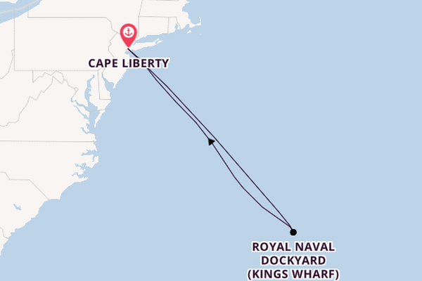 Amerikaanse Oostkust vanaf Cape Liberty, New Jersey met de Independence of the Seas