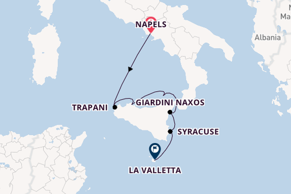 Westelijke Middellandse Zee vanaf Napels, Italië met de Sea Cloud II