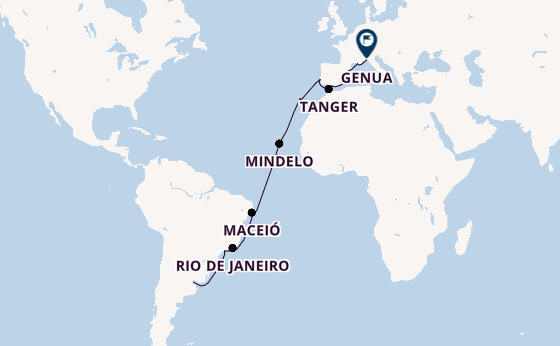 trans-Atlantisch vanaf Buenos Aires, Argentinië met de MSC Seaview