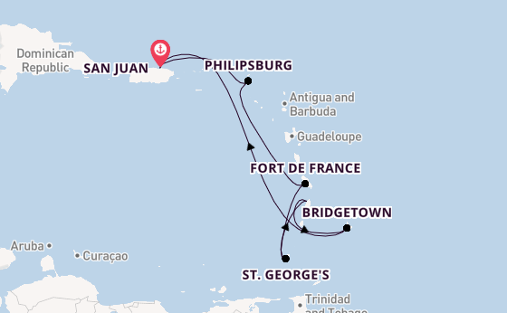 Caribbean from San Juan, Puerto Rico with the Crown Princess