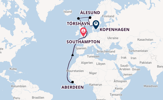 Norwegen ab Southampton, Großbritannien auf der Seven Seas Splendor