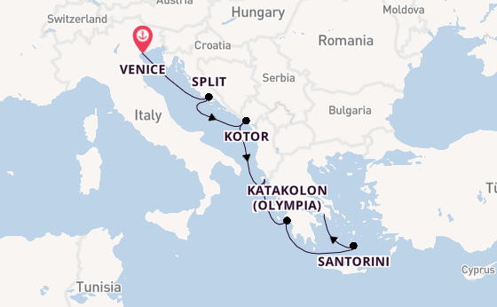 Eastern Mediterranean from Venice, Italy with the Seven Seas Grandeur