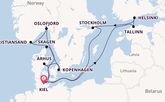 Noorwegen vanaf Kiel, Duitsland met AIDAprima