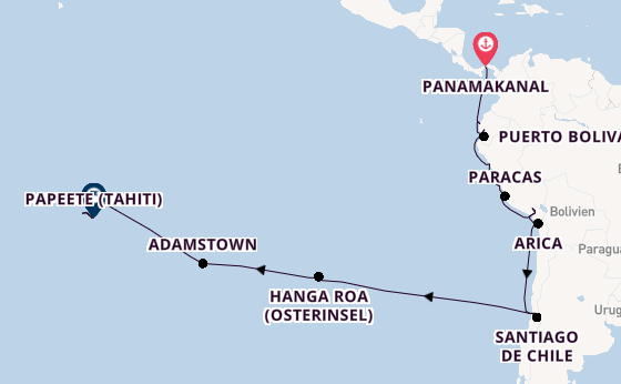 Südamerika ab Panamakanal  auf der VASCO DA GAMA