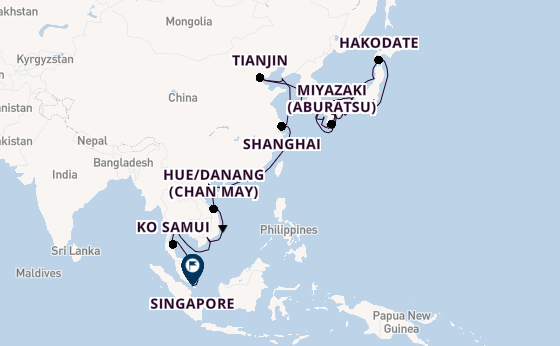 Oost-Azië vanaf Tokio, Japan met de Azamara Pursuit