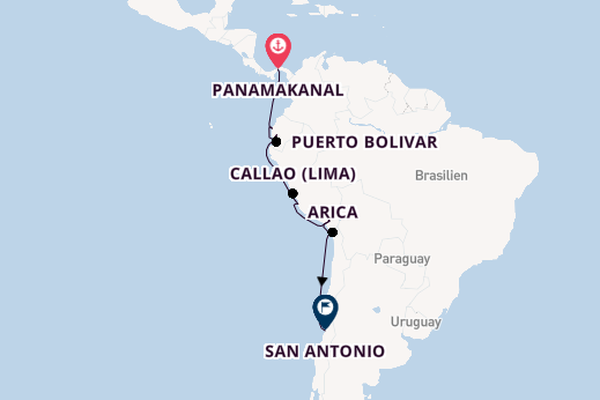 Südamerika ab Panamakanal  auf der VASCO DA GAMA