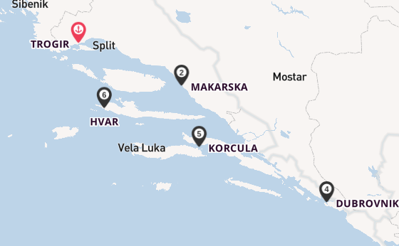 Kroatië vanaf Trogir, Kroatië met de LIBERTY
