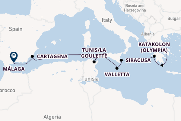 Mediterranean Sea from Athens (Piraeus), Greece with the Azamara Quest