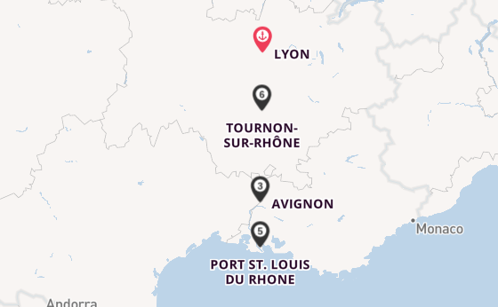 Rhône ab Lyon, Frankreich auf der A-ROSA LUNA