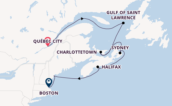 New England from Québec City, Canada with the Zuiderdam