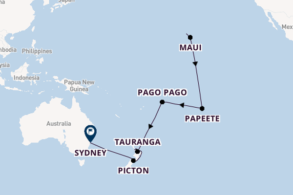 Hawaii to Sydney with Luxury Tahiti & New Zealand