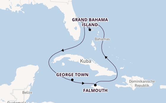 Karibik ab Port Canaveral, USA auf der Adventure of the Seas