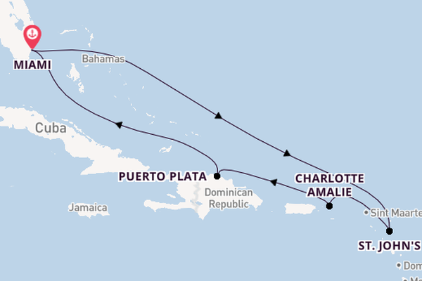 Caribbean from Miami, Florida with the MSC Seashore